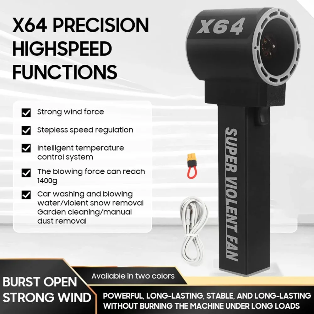 

Turbo Jet Car Air Blower with 64mm Brushless Motor - Powerful Electric Dust Blower for Strong Air Flow, Wireless Air Gun