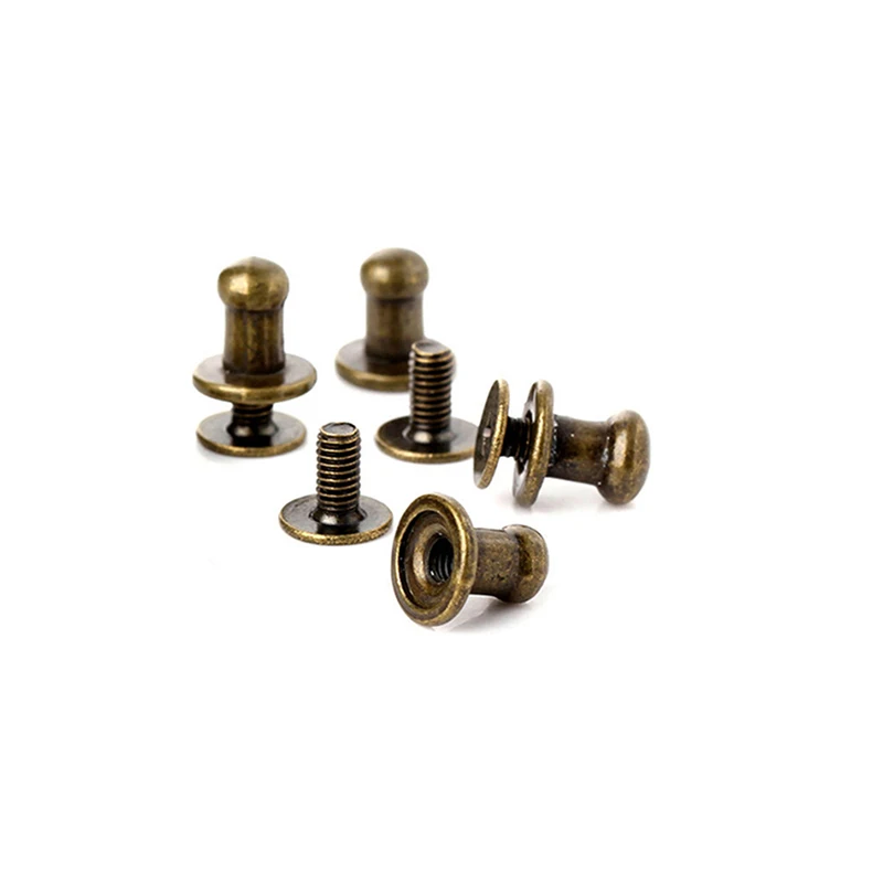 500sets 8mm Wholesale Bronze Zinc Alloy 5mm Round Head Stud Spot Screwback CraftLeather Bag Belt Chicago Button Screw Nail Rivet