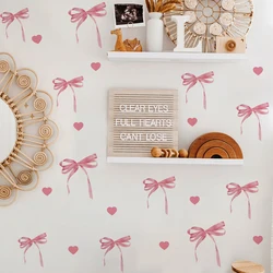 1PC DIY wall sticker creative pink bow love free sticker wardrobe sticker girl heart bedroom wall sticker