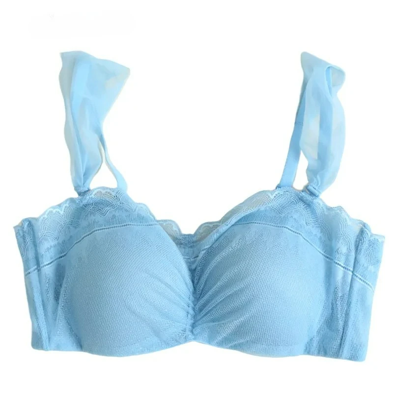 

Французский женский шелковый сказочный стиль, стальное кольцо, бесплатный бюстгальтер, кружевной сексуальный натуральный шелковый шелк, тонкое нижнее белье, дышащее