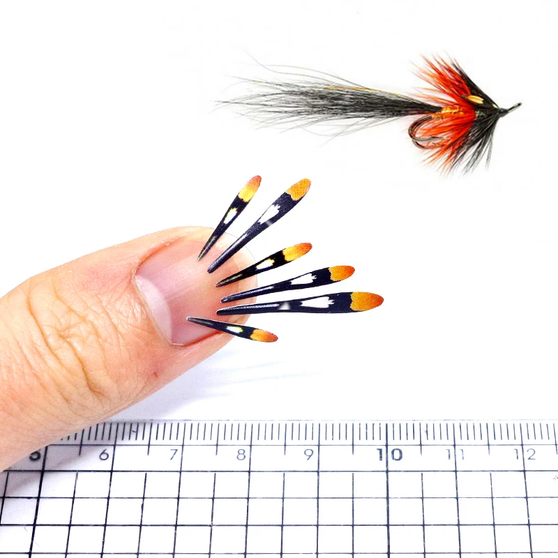 Picture 7: 2sheets artificial jungle cock eye sub feather sticker classic wet flies fly tying materials even for buzzer&midge fly&streamers