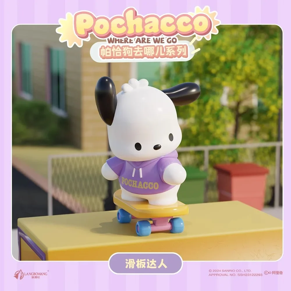 Hot Cartoon Anime Figures Sanrio Pochacco Peripheral Model Action Figure Toys Desktop Decoration Ornament Gift For Children Boy