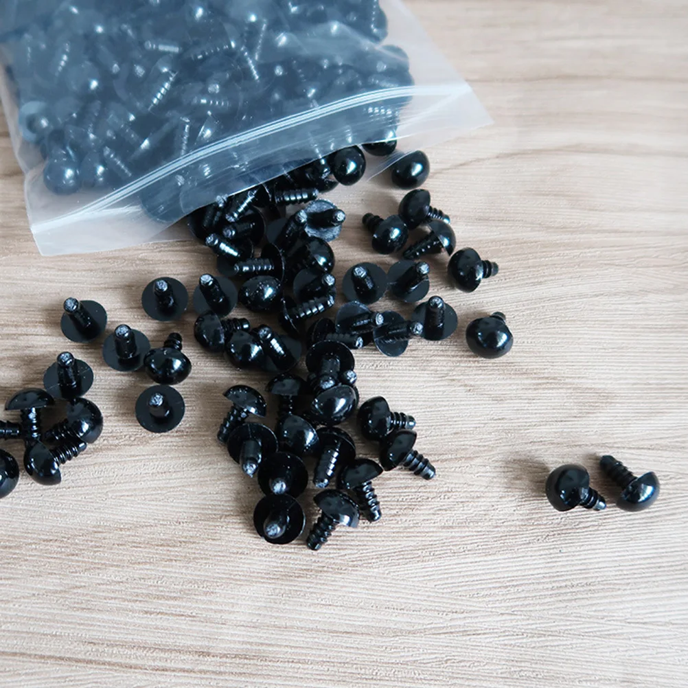 

200Pcs Black Craft Plastic Screw Nose for Animal Bear 8mm DIY Handmade Scrapbooking Projects Supplies Making Supplies
