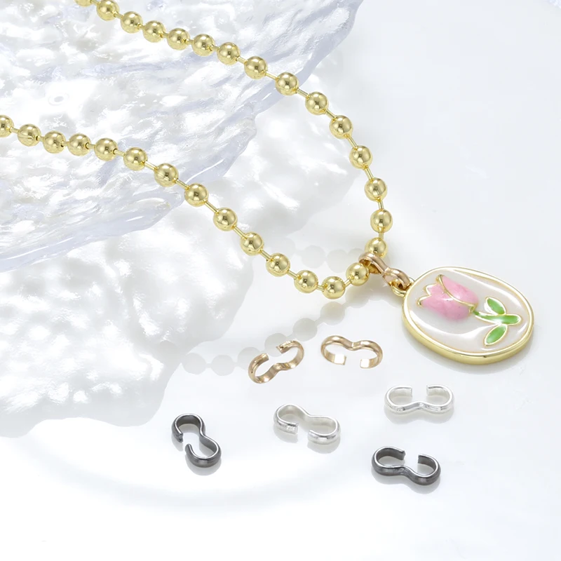 

ZHUKOU 20pcs Copper Metal Opening 3 Buckle Pendant Connection Buckle DIY Bracelet Necklace Jewelry Making Accessories:VK308