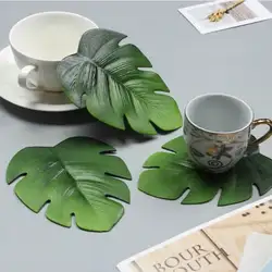 4/6pcs/set Plant Coasters EVA Simulation Turtleback Leaf Placemat Waterproof Non-slip Anti-scald Leaf Decorative Coffee Mat