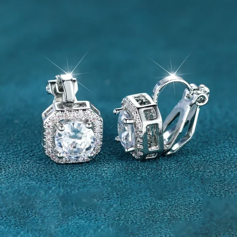 2026 European and American New Square Multi-color Zircon Australian Treasure Earrings for Women, Elegant Banquet Accessories