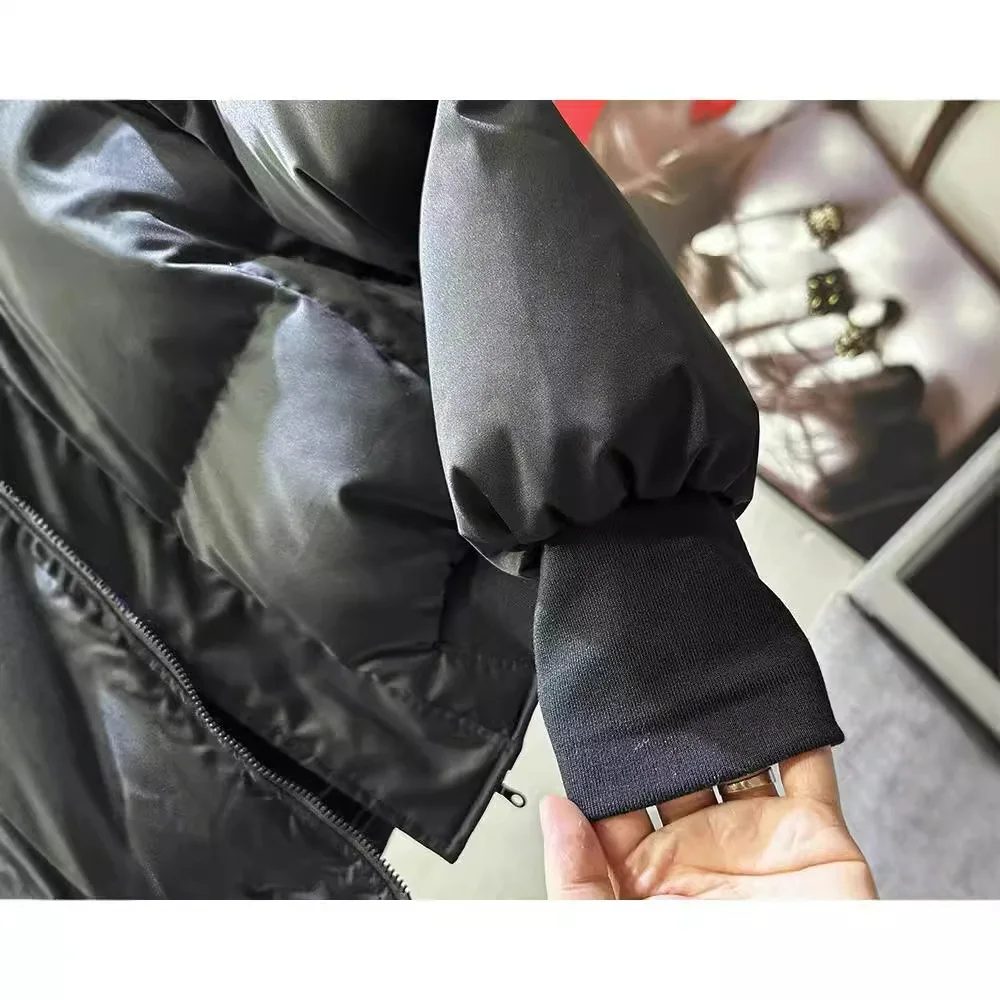 شتاء موضة جديدة أفضل بائع الرجال بلون أسود الوقوف طوق كم طويل عادية عصرية بسيطة الأساسية فضفاض مبطن معاطف