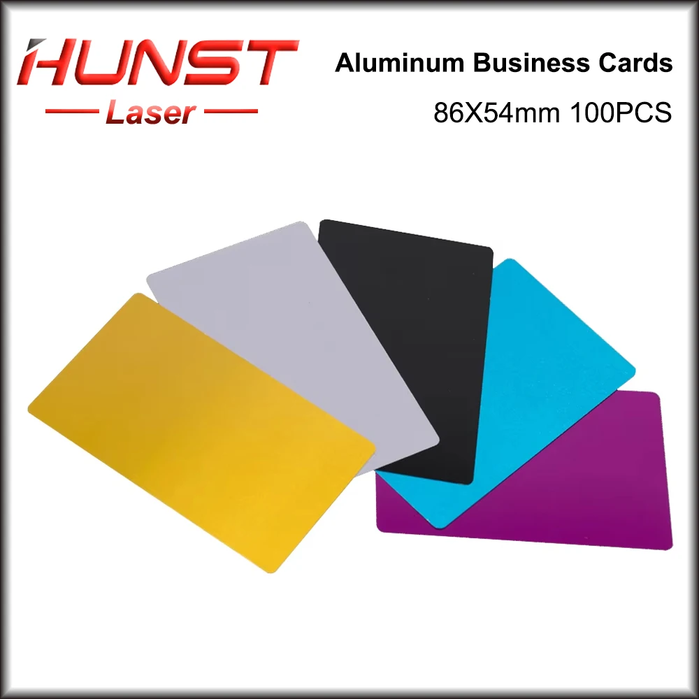 HUNST 100PCS/LOT Business Name Cards Multicolor Aluminium Alloy Metal Sheet Testing Material for Laser Marking Machine