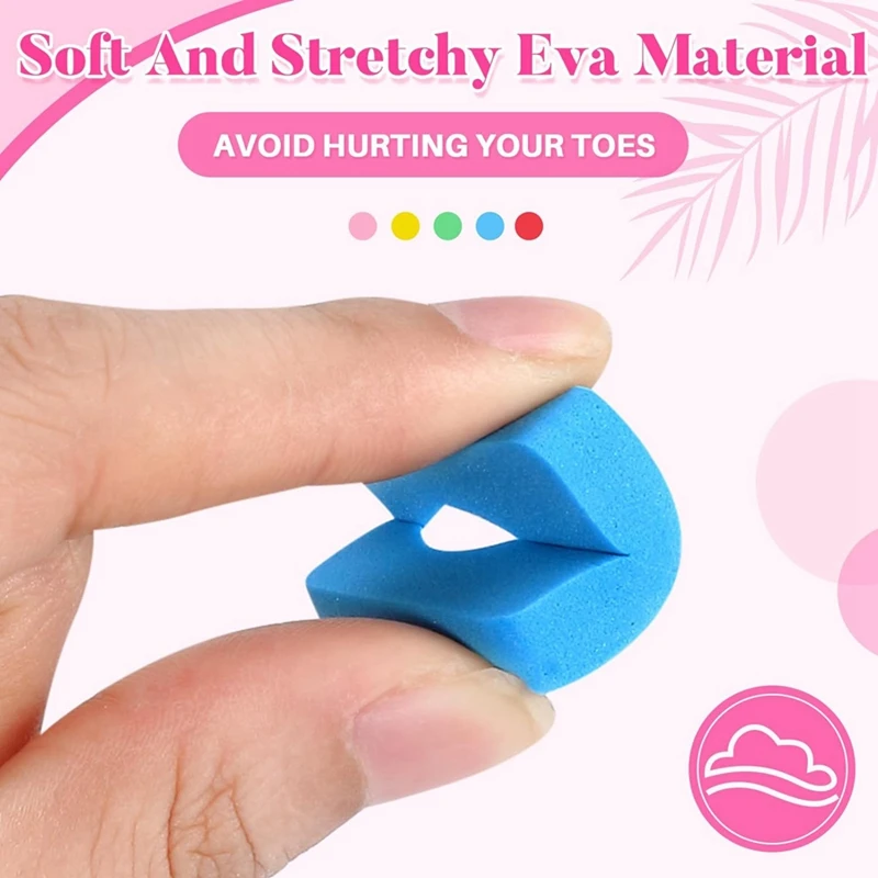 

ABBR 500 Pcs Individual Pedicure Toe Separators Soft Foam Toe Spacers Comfortable Finger Toe Dividers Pedicure