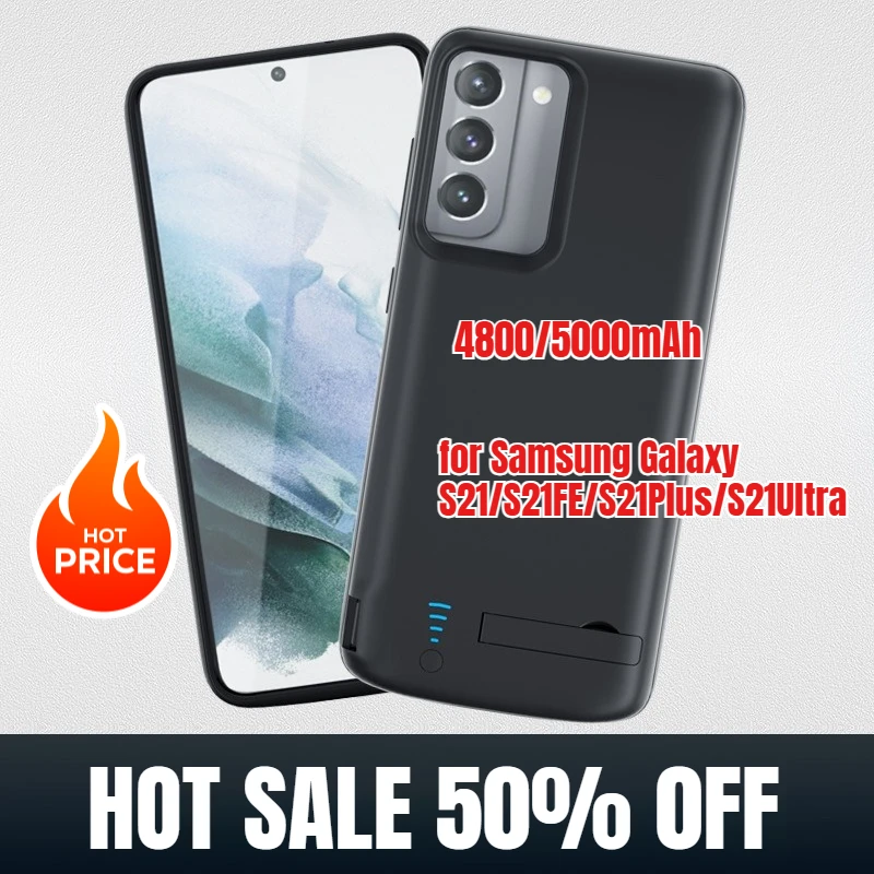 

5000mAh Portable Charging Case for Samsung Galaxy S21/S21FE/S21Plus/S21Ultra External Battery Charger Case