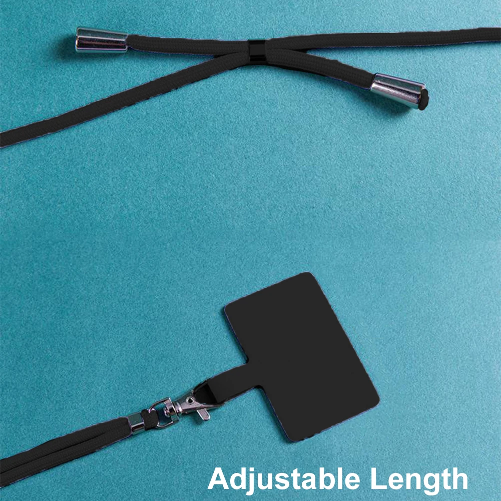 Telefone Tether Tab substituição com cordão, anel de metal ultra fino, anti perdido, preto, fácil instalação, reutilizável, mulheres, homens, protetora, 8pcs