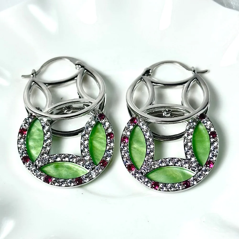 

missvikki Romantic Luxury Pink Gorgeous Big Flowers Pendant Earrings For Women Wedding Party CZ Bridal Earrings Trendy Jewelry