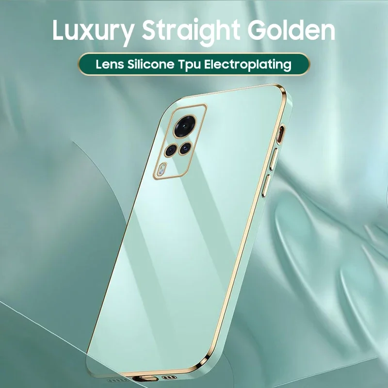 Glossy Plated Phone Case For vivo Y20 Y12S Y15S Y21 Y31 Y33S Y55 Y66 Y72 Y73 V20 V21 V21E V23 V25 Silicone Case Protector Cover