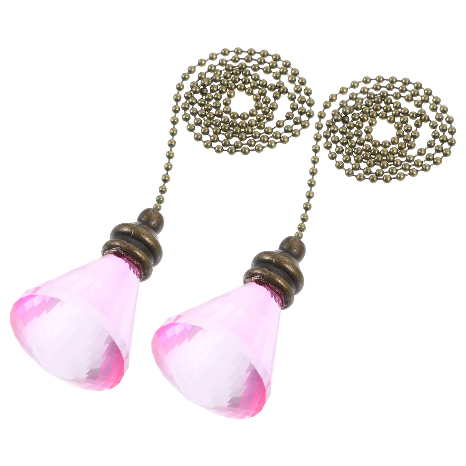 

2pcs Crystal Pendant Lighting Ball Glass Beaded Chain Ceiling Fan Pull Adjustable Brightness Lamp Decorative Pulls Fixtures