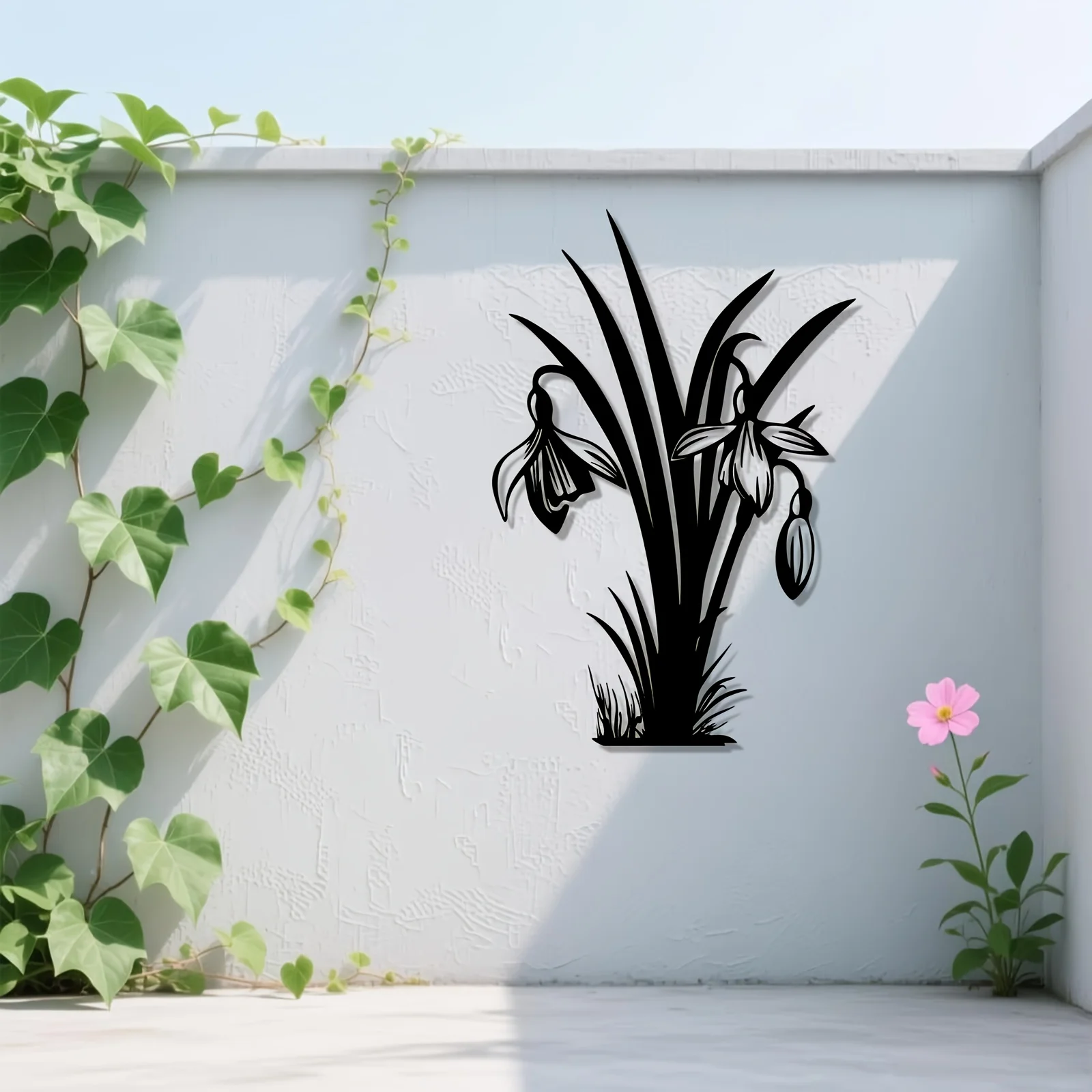 Brand Iron Wall Art Rust Resistant Snowflower Sculpture Outdoor Garden Fence Decor Elegant Metal Long Lasting Weatherproof