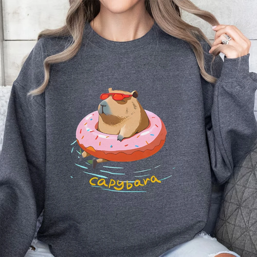 Casual Women Sweater Hoodie Cute Cartoon Graphic Printing High Quality Cotton Soft Shoulder Loose New Sweatshirt