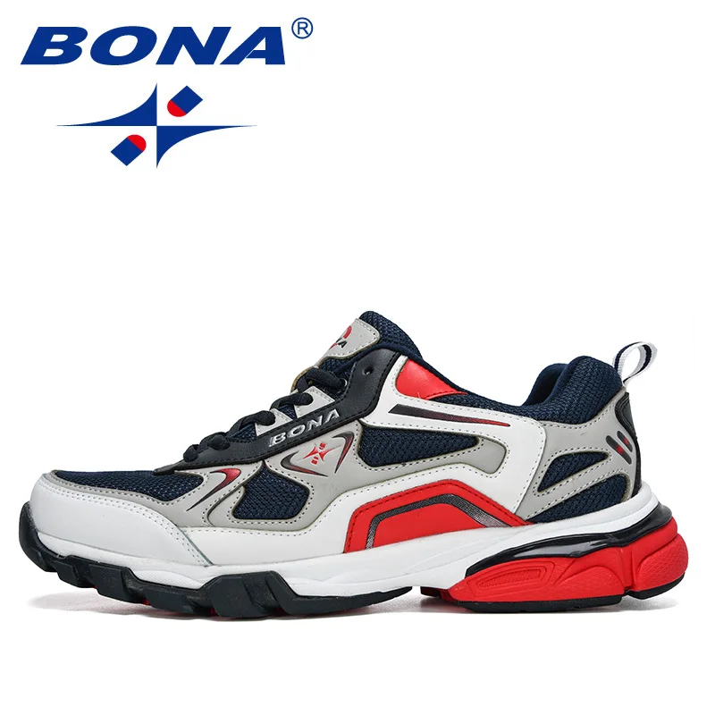 BONA-Baskets en cuir pour hommes, chaussures de sport confortables, nouvelle collection