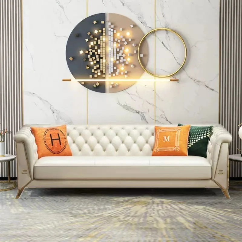 

Italian light luxury sofa combination small apartment decoration modern Internet celebrities ins Hong Kong style model room sofa
