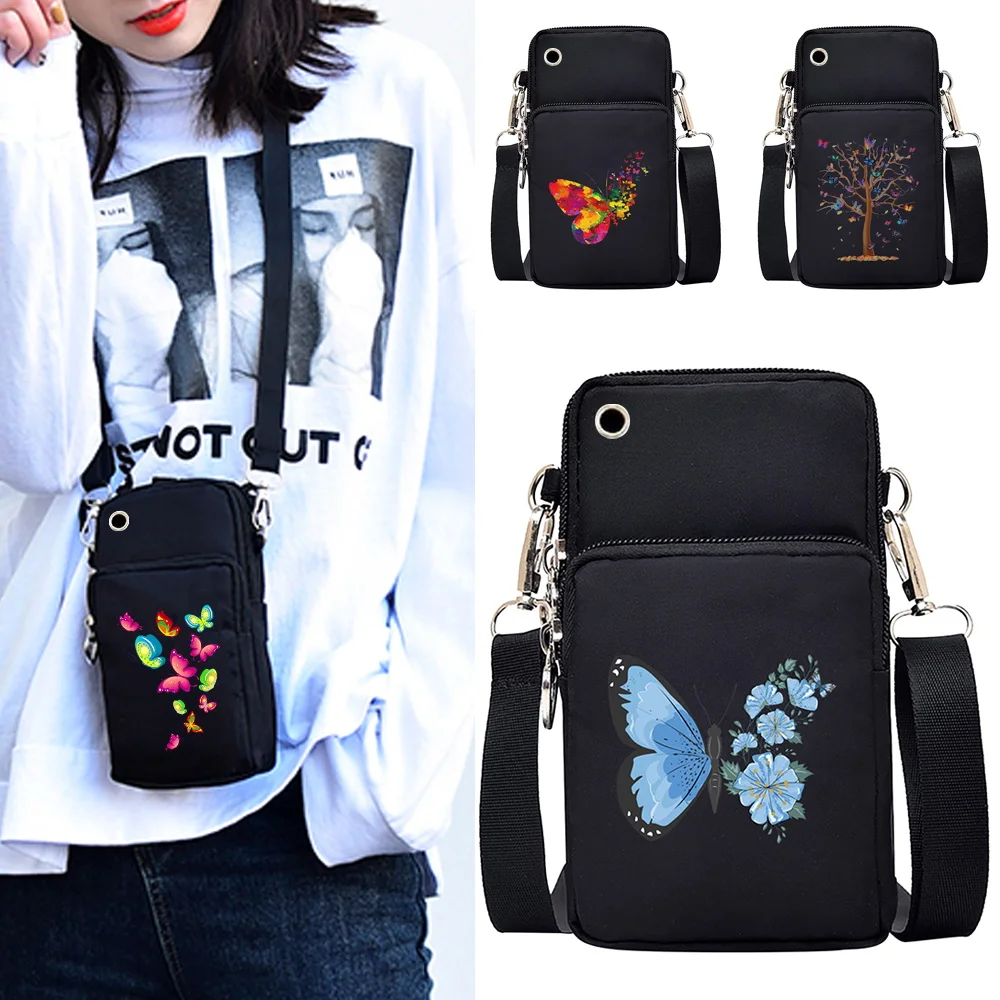 Fashion Mobile Phone Bag Women for Iphone Samsung Xiaomi Universal Crossbody Bags Sports Arm Purse Shoulder Bag Men Phone Pouch