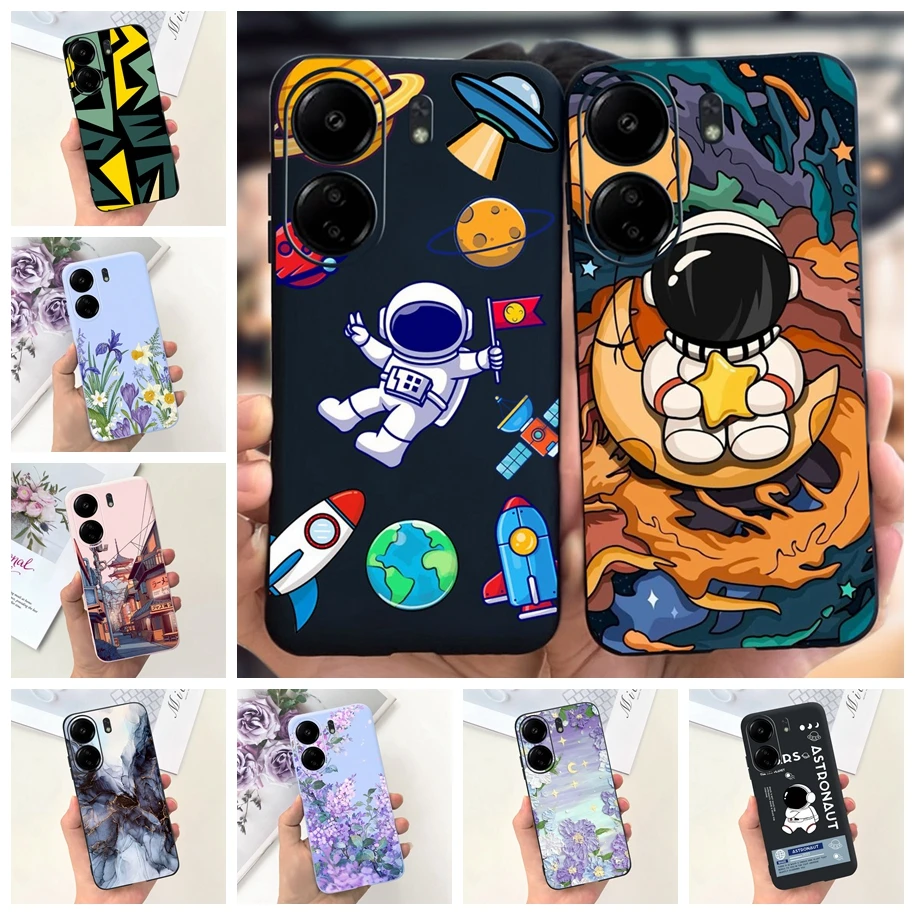For Xiaomi Redmi 13C Case Redmi 13C 5G Cover Cute Astronaut Slim Bumper Soft Silicone Funda For Xiaomi Redmi 13R Redmi13C Hoesje