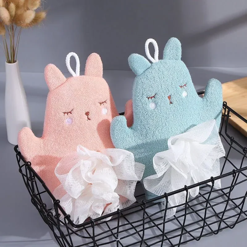 Baby Bath Gloves for Kids Toddlers Cartoon Animal Shower Gloves Towels Washcloth for Bathing Children Wash Clean Shower Massage