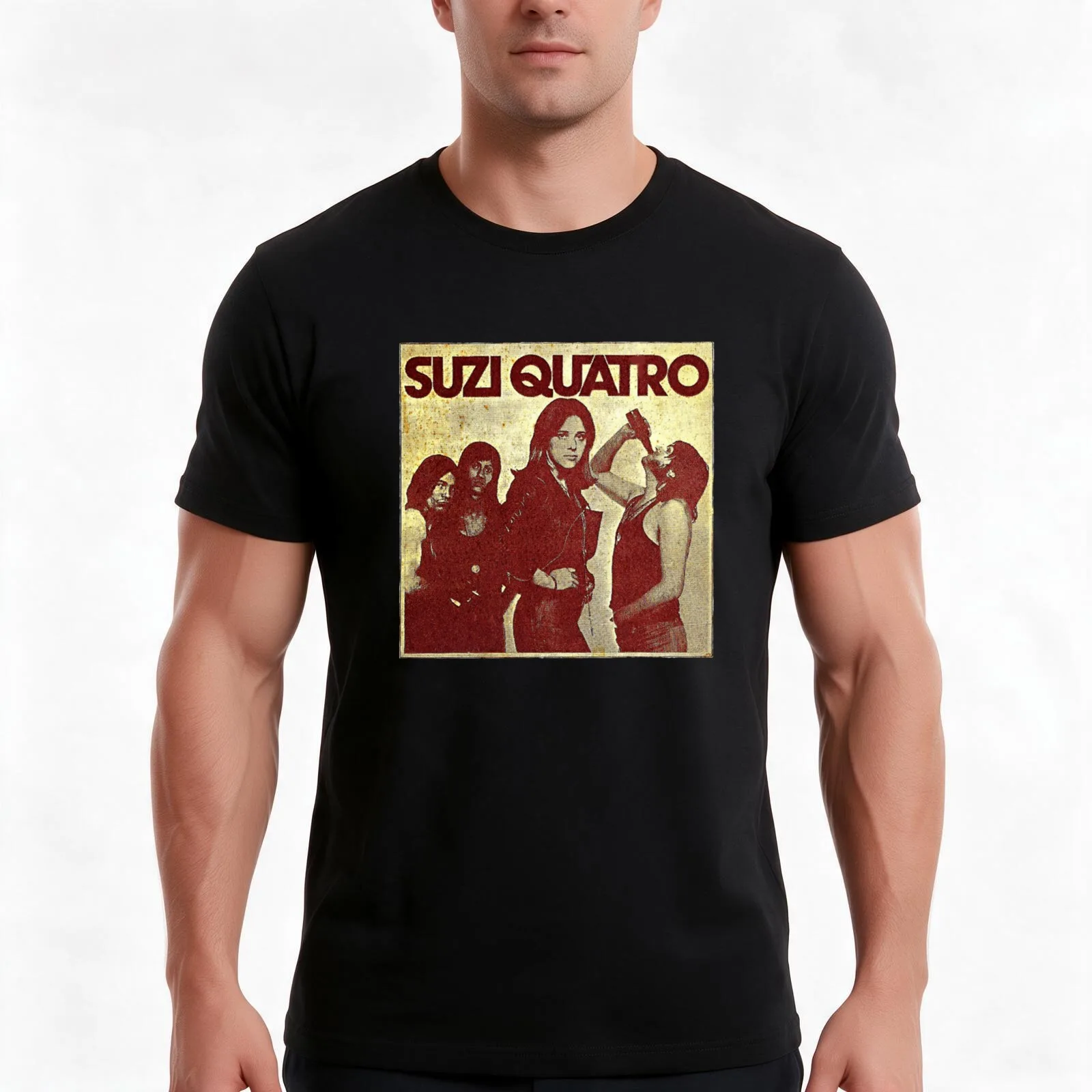 Suzi Quatro T-Shirt Summer Casual Cotton Tee Oversized Streetwear Tops Vintage Graphic Print Loose Fit Short Sleeve