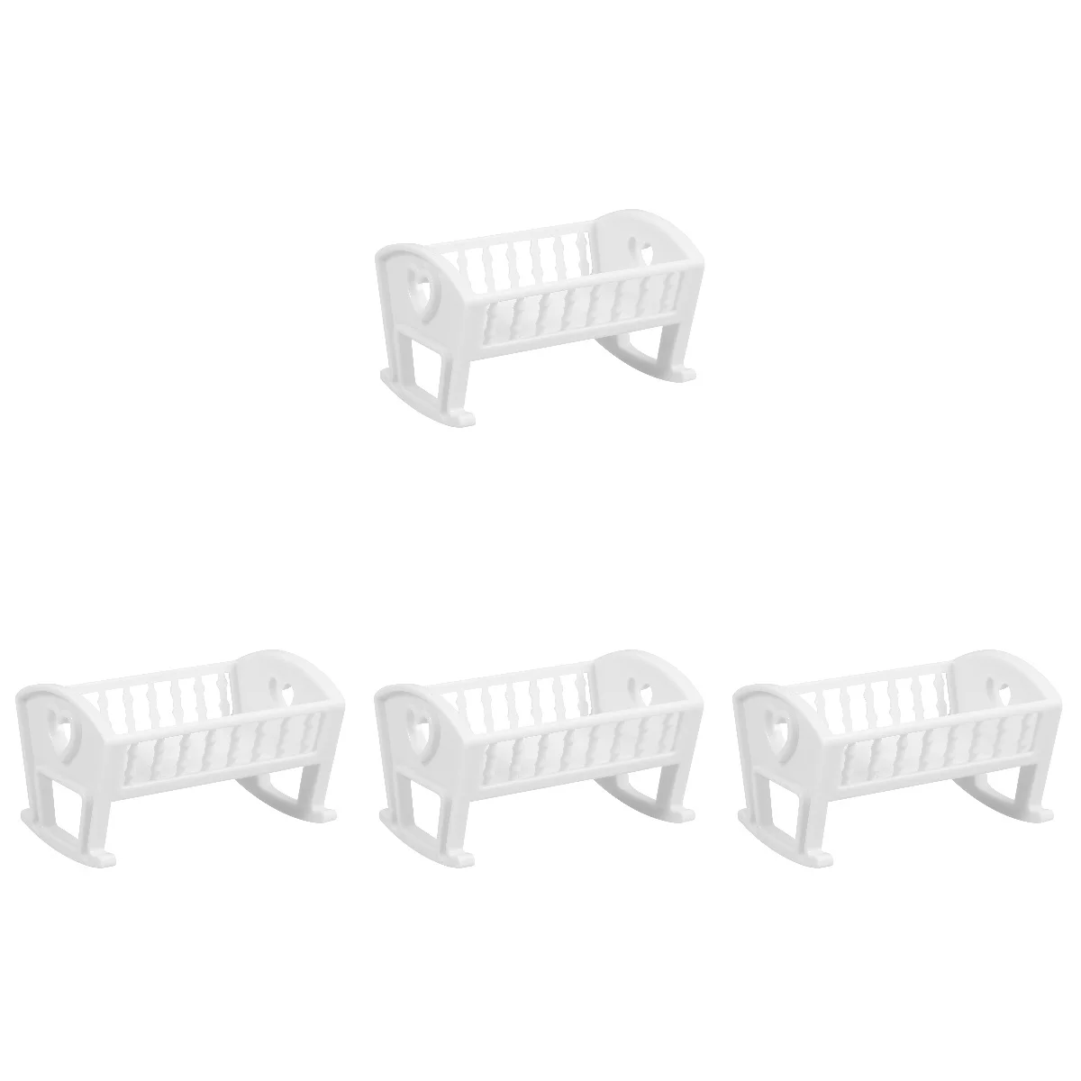 

4 PCS Ornaments Decorations House Small Furniture Baby Crib Abs Mini Bed Props