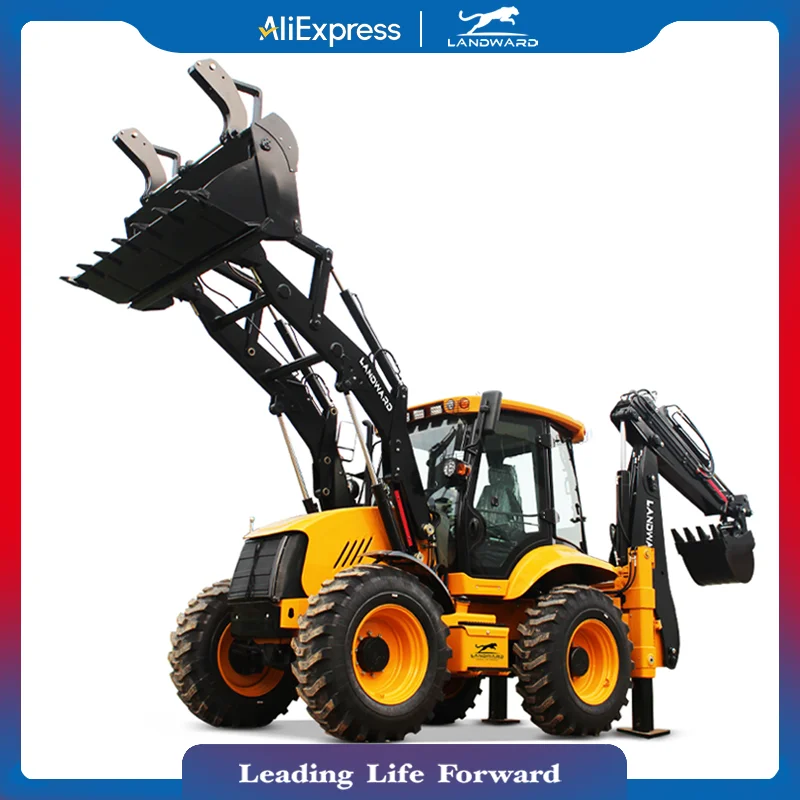 High Horsepower Backhoe Loader China Factory Wheeled Small Loader Agricultural Engineering Dual-Purpose Backhoe EPA Customized