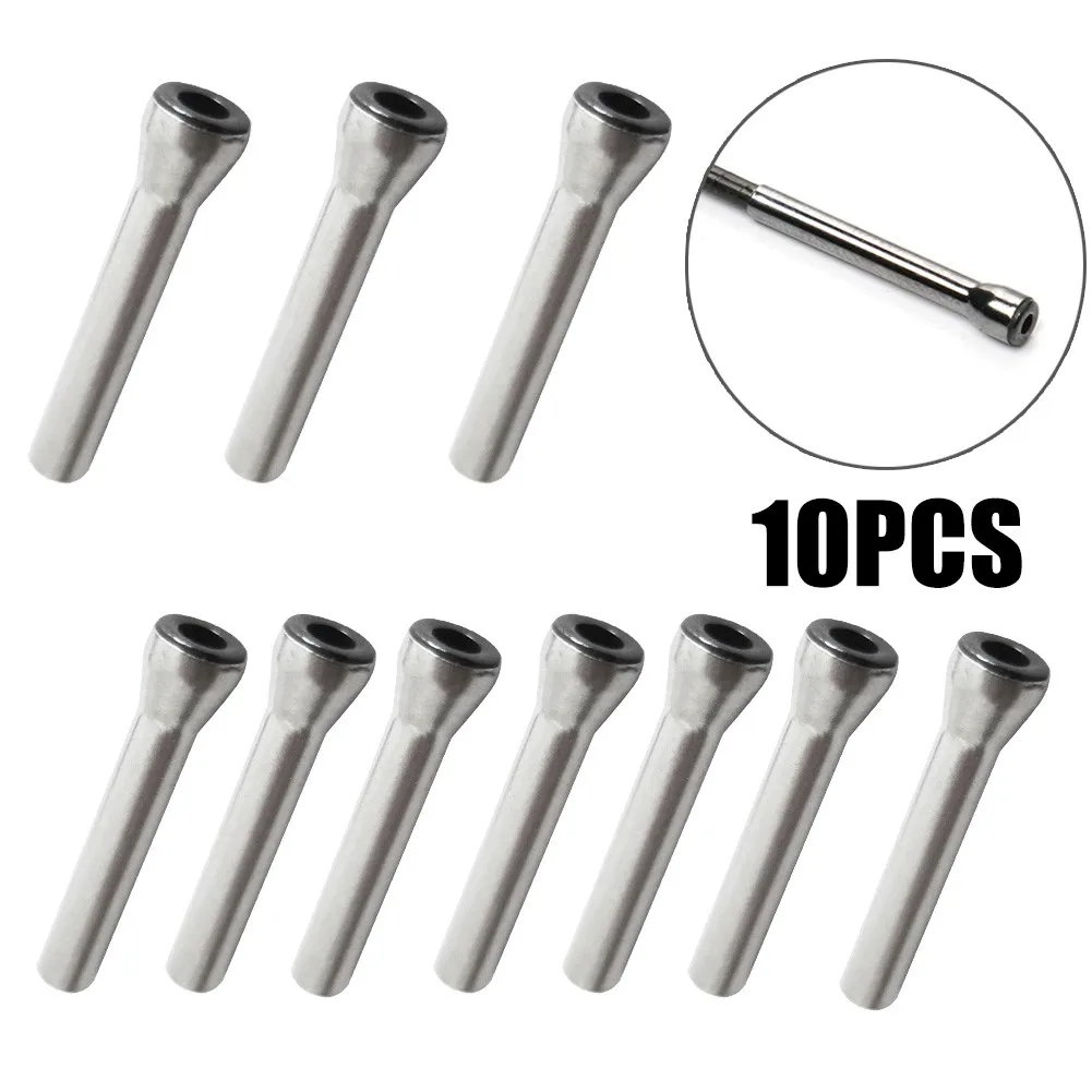 Tops Fishing Rod Tip Guide 1.2mm~2.1mm 10pcs Fishing Guides Parts Repair Rod Silver Stainless Steel Tip High Quality Toolls