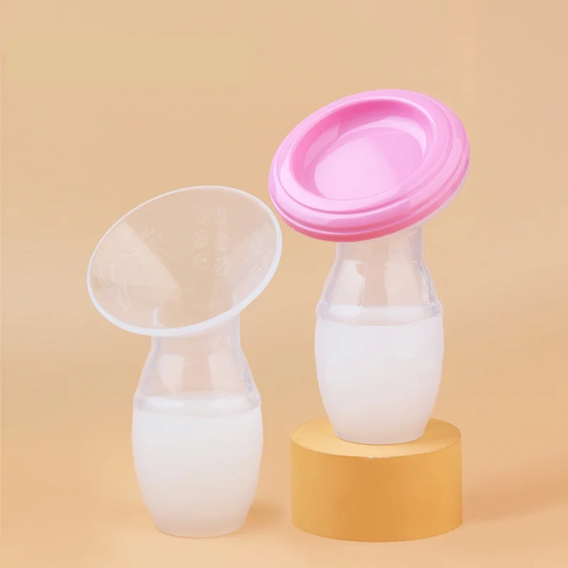 Portable Silicone Manual Breast Pump Breastmilk Storer Breastfeeding suction bottle