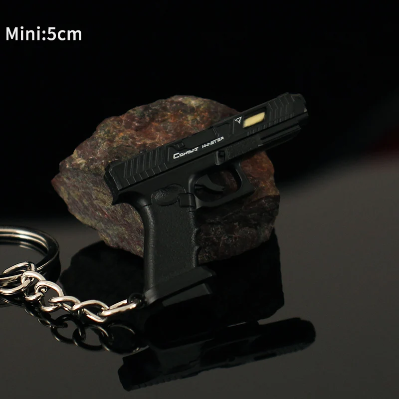 Pistola de metal Glock para homens, Mini Glock Chaveiro, pistola de liga, modelo de arma Colt 1911, brinquedos de simulação, alta qualidade, 1:4, 5cm