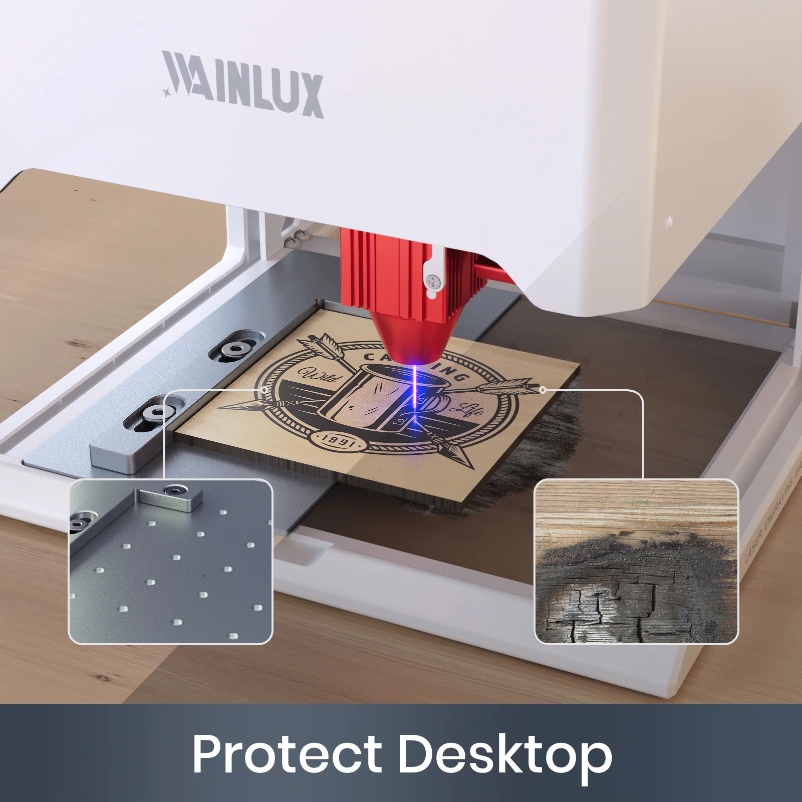 Wainlux Laser Honeycomb Working Panel Engraving Board Moudle Soulmate for K10 Located Plate Fast Heat Dissipation Protect Desk