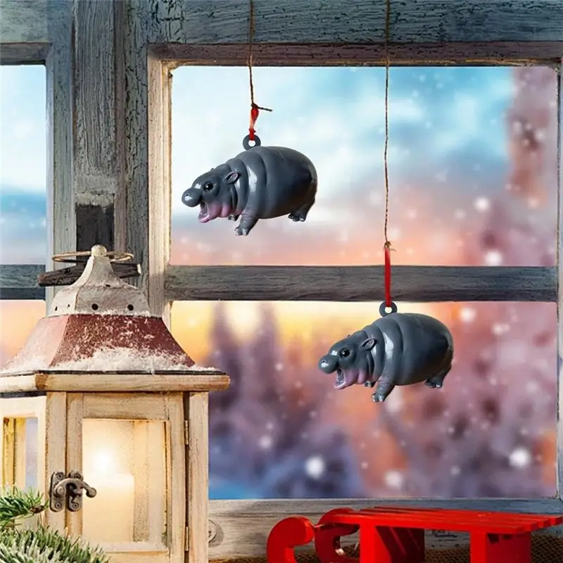 B84B Animal Ornaments Miniature Resin Pendants Car Home Decoration Pendant Hanging for Car Rearview Mirror