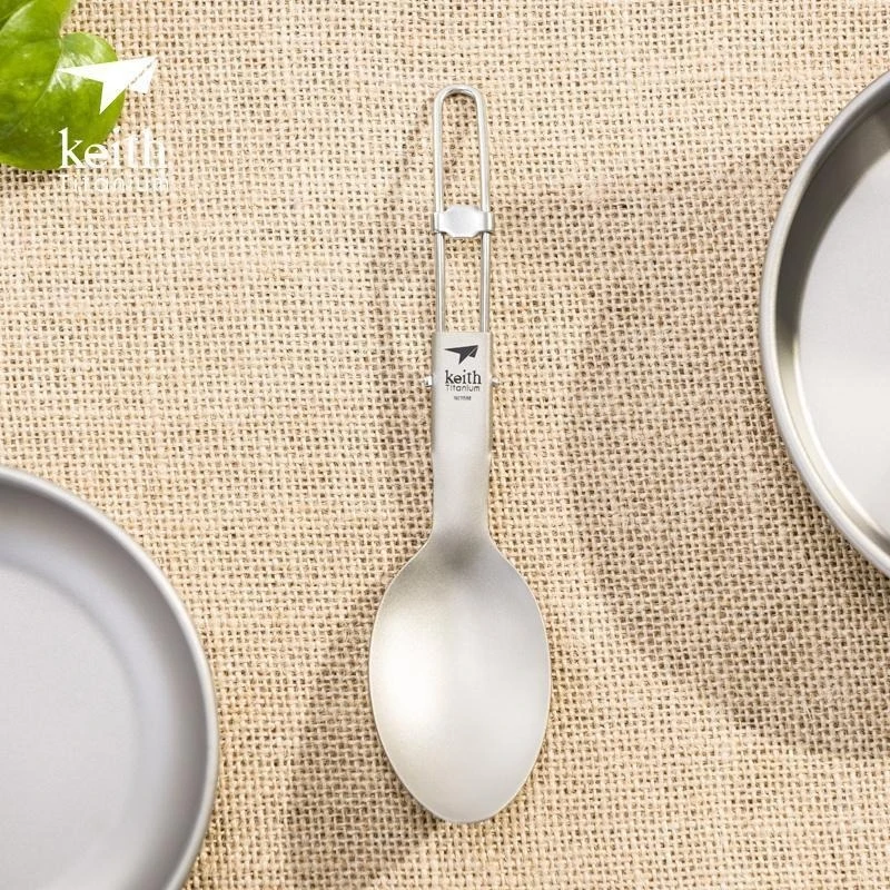 

Rice spoon, portable household outdoor tableware, picnic camping foldable spoon, pure titanium spoon