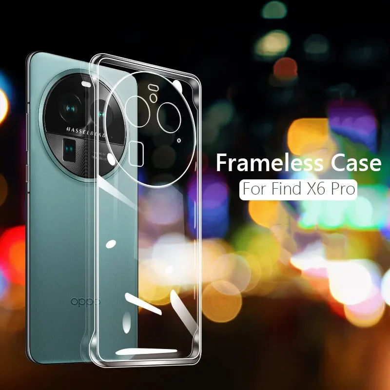 Frameless Slim Clear Hard Back Cover Case On For OPPO Find X6 Pro X6Pro FindX6 Pro 5G ShockProof Coque Phone Cases