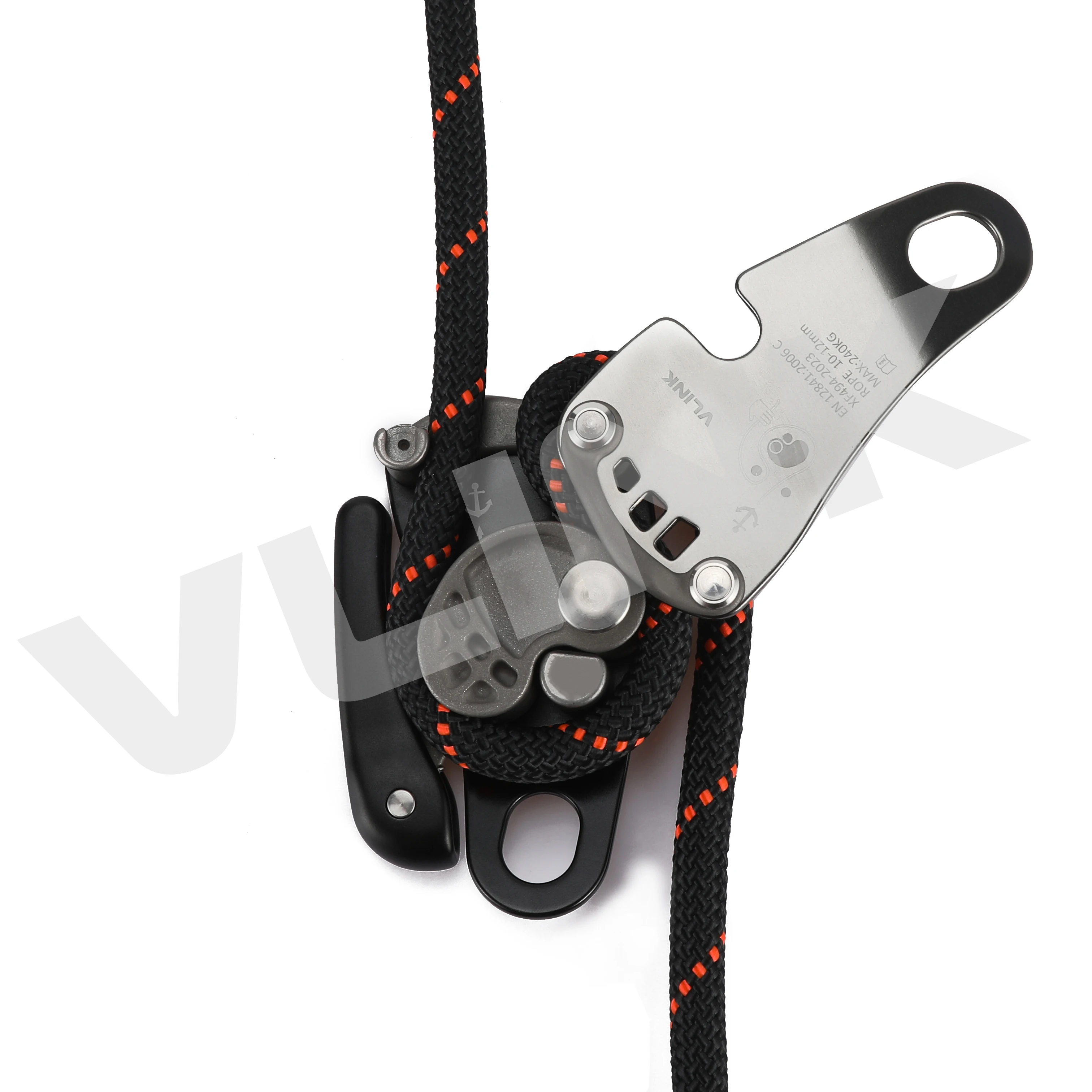 

【2026】Climbing Descender Self-Braking Stop Climbing Rope Grab Stopper Peak Gear for Mountaineering