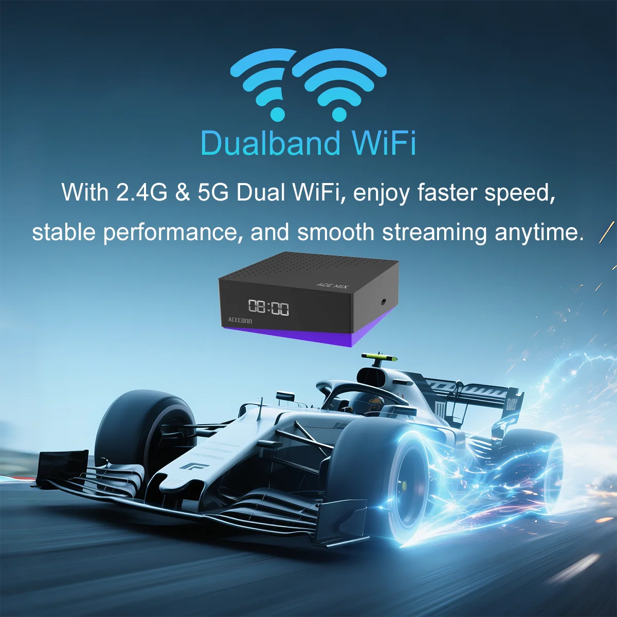 Receptor de satélite ACECONN ACEMIX Android TV boxs 4K DVB-S2/T2/C TVONAIR3 iptv 12 meses Player Dual WiFi BT Remote Air mouse