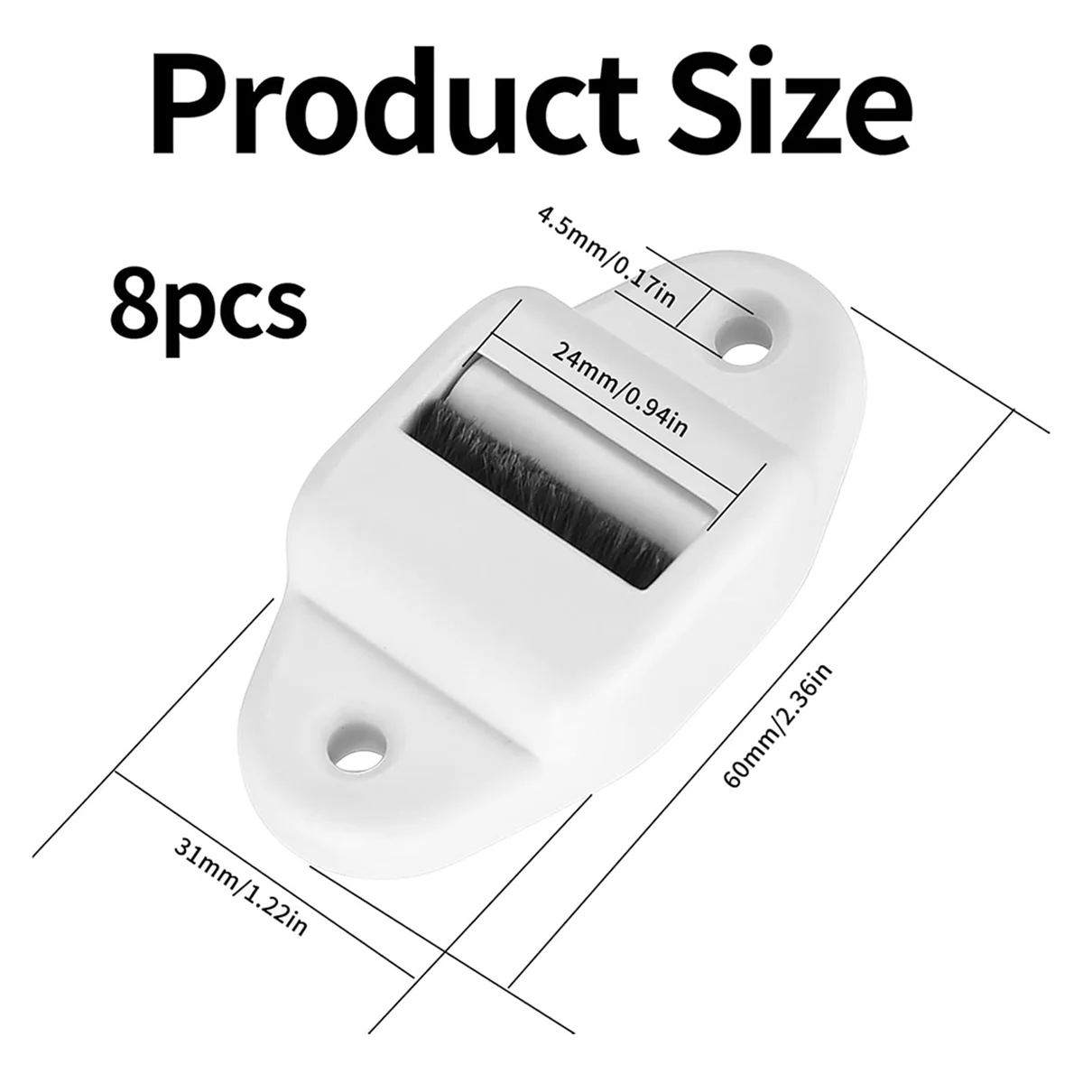 حزمة دليل الحزام مكونة من 8 حزام دليل مصراع الأسطوانة دليل الحزام مع الأسطوانة والفرشاة دليل الحزام الأعمى (لف ما يصل إلى 23 مم عرض الحزام #6