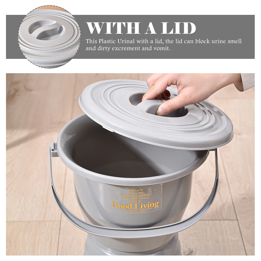 

Thickened Plastic Spittoon Urinal Bed Pan Chamber Pot Reusable Family Bathroom Night Commode Easy Clean Thick Material Non