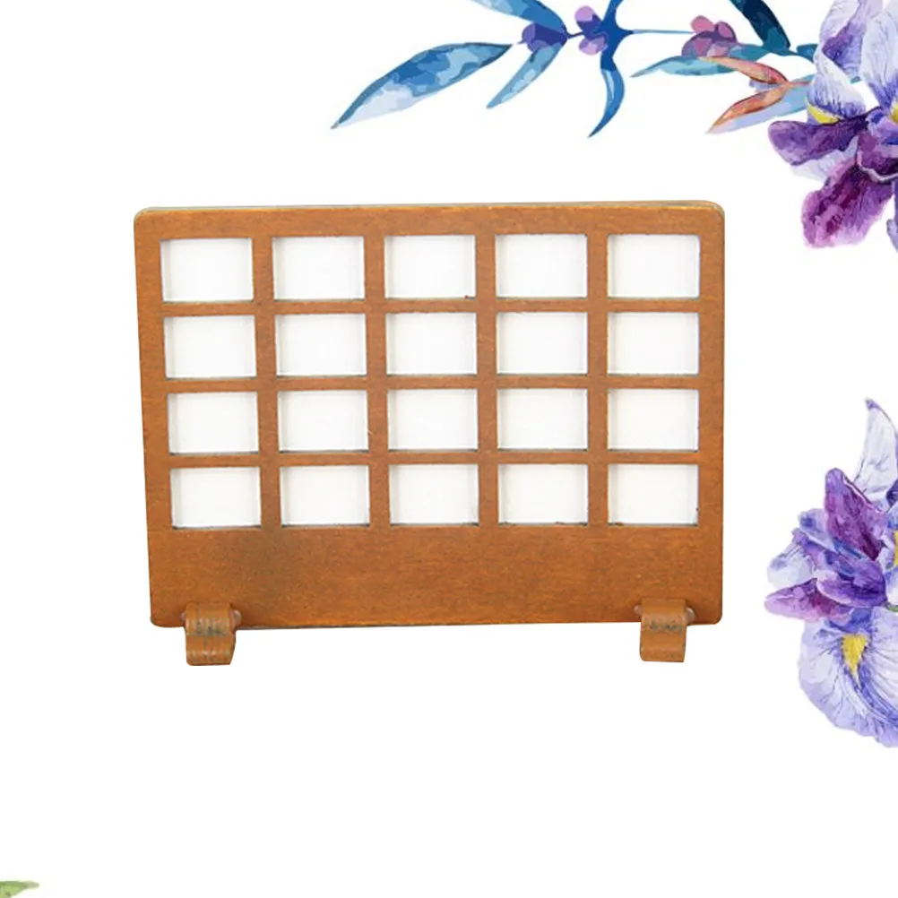 1Pcs High Quality Wooden Vintage Screen Panel for Dollhouse Decoration Elegant Simple Design Room Divider for Bedroom Kitchen
