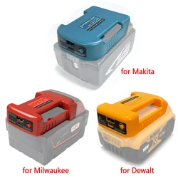 Portable Charger Adapter Compatible For Makita For Dewalt For Milwaukee 18V Li-ion with USB Type-C Battery Holder Fast Charging