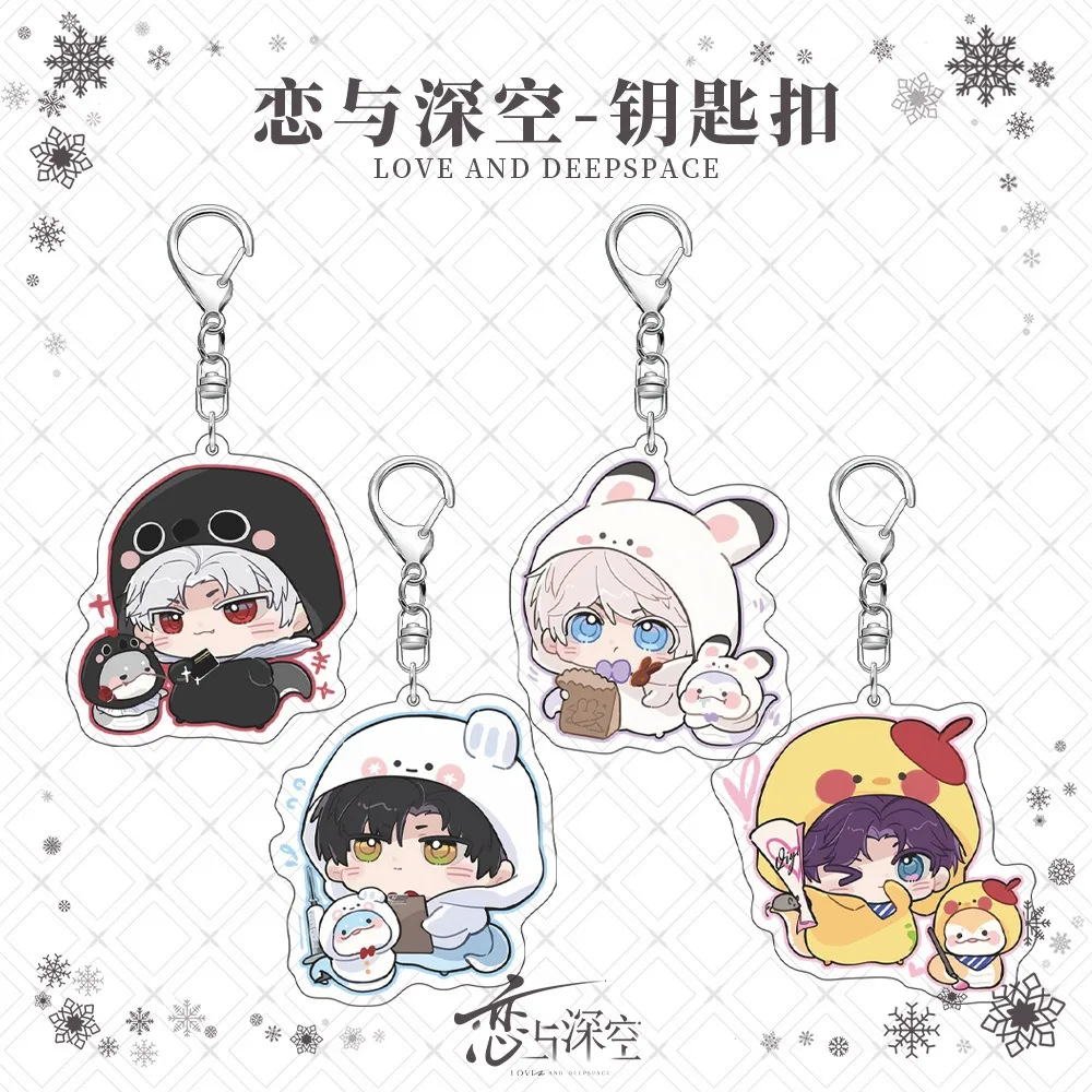 Game Love and Deepspace Acrylic Keychain Cute Q-version Character Sylus Rafayel Zayne Xavier Bag Decoration Pendant Fans Gifts