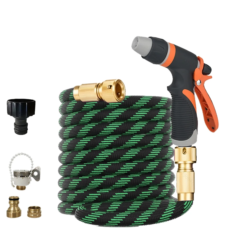 

Expandable Garden Hose With Nozzle Lightweight And Durable Non Bending Rubber Water Pipe Suitable For Car Washing Irrigation