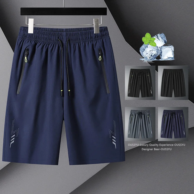 

High Quality Men Summer Thin Quick Dry Sports Shorts Baggy Casual Elastic Waist Bermuda Knee Pants Outdoor Short Plus Size 8XL