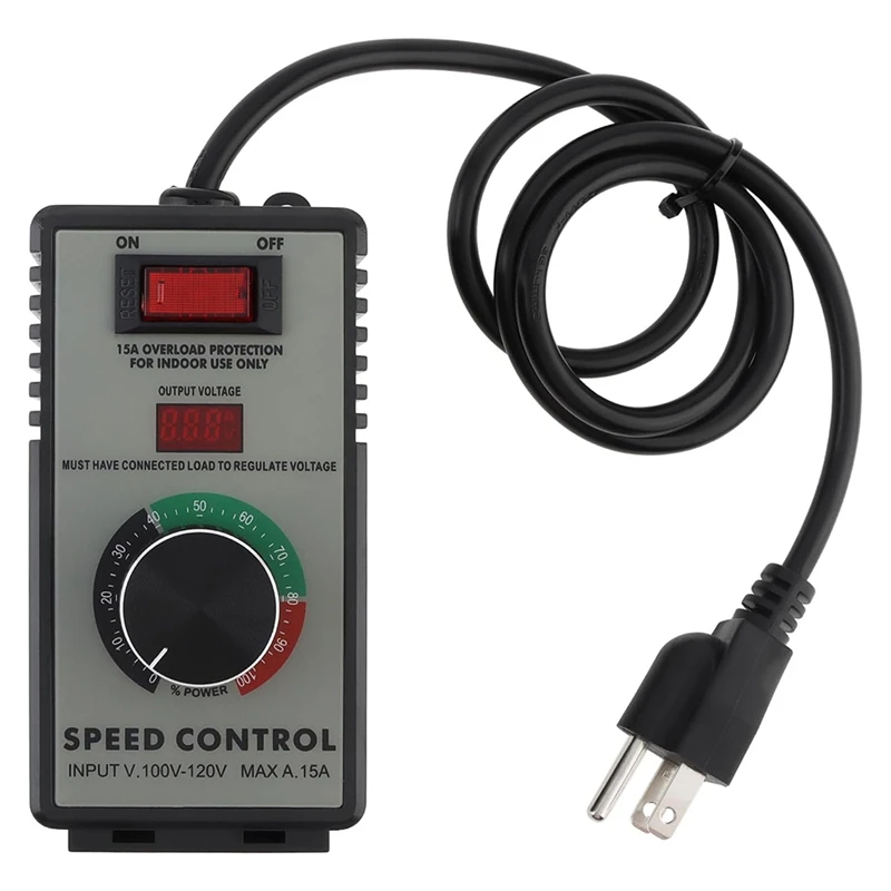 AB15-AC Motor Speed Controller Variable Speed Controller Fan Speed Controller For Motor Overload Protection US Plug