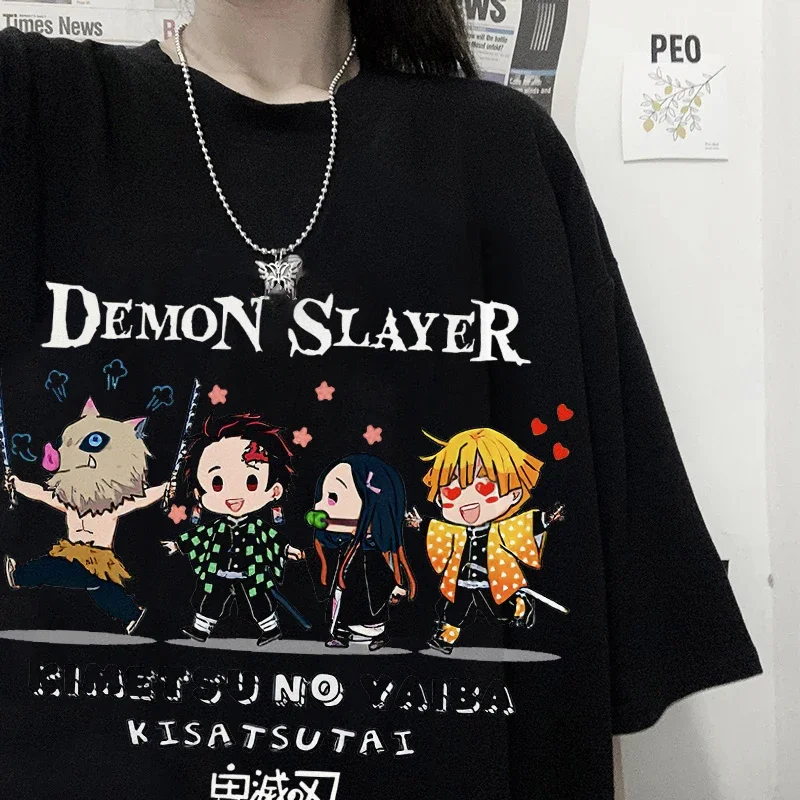 ญี่ปุ่น Anime Demon Slayer T เสื้อ Unisex Kawaii Kimetsu ไม่มี Yaiba กราฟิก Tees Tanjirou Kamado Unisex เสื้อ Funny Tshirt Unisex