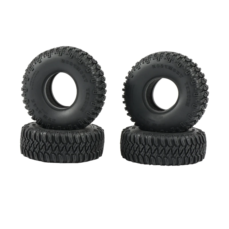 B-M 4PCS 95MM 1.55Inch Rubber Wheel Tires Tyre for RC Crawler Car Axial Jr 90069 D90 TF2 Tamiya CC01 LC70 MST JIMNY