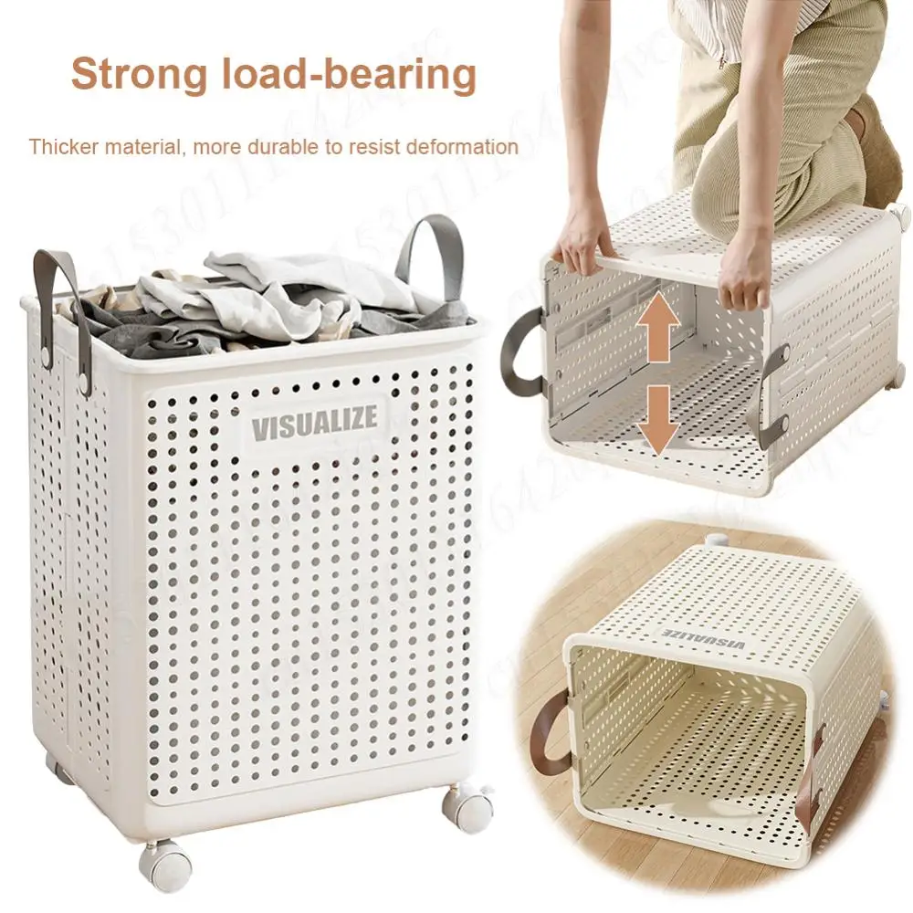 Laundry Basket with Wheels Multifunctional Dirty Clothes Hamper Large Capacity Rolling Laundry Basket for Laundry Room