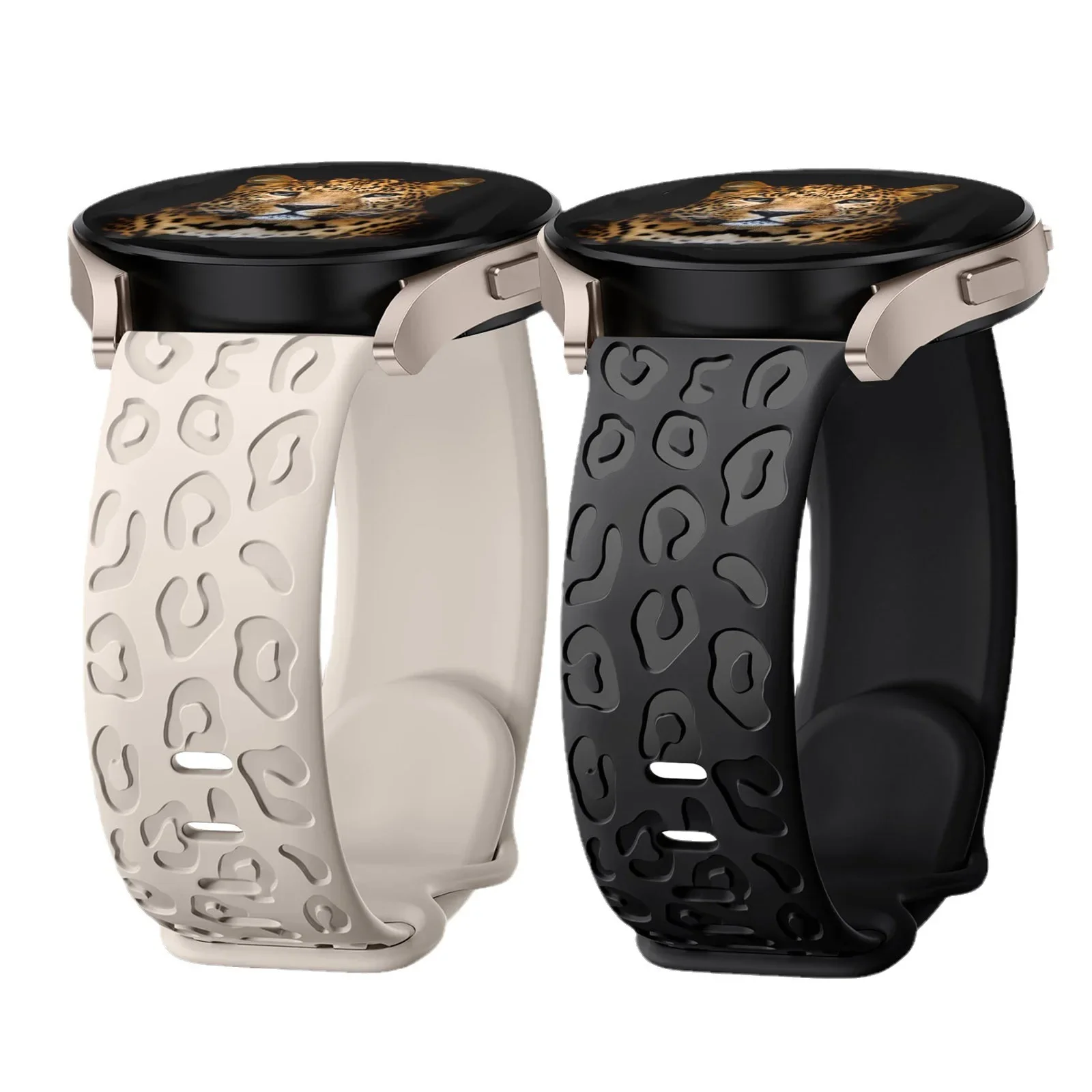 Universal 20 22mm Strap Engraved Leopard Silicone Band For COROS PACE 2 / APEX 2 Pro 3 42mm 46mm / Xiaomi Watch S1 S2 S3 S4