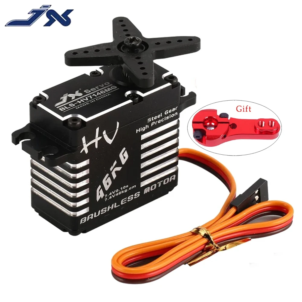 JX BLS-HV7146MG 6-7.4V 46kg Waterproof Metal Gear Brushless Standard Servo For 1/5 RC Car Truck Helicopter Robot Accessories